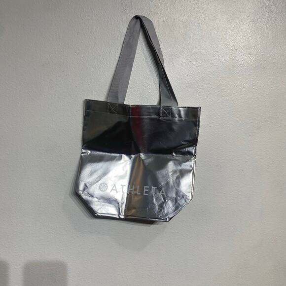 Athleta Silver Reusable Shopping Tote Bag Sz M - Picture 4 of 9
